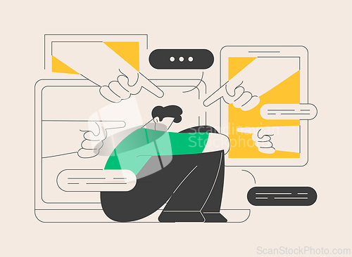 Image of Internet shaming abstract concept vector illustration.