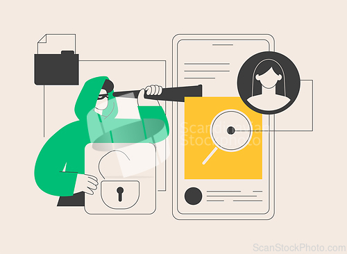 Image of Cyberstalking abstract concept vector illustration.