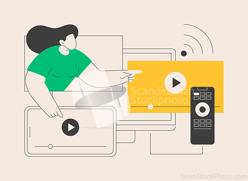 Image of SmartTV technology abstract concept vector illustration.