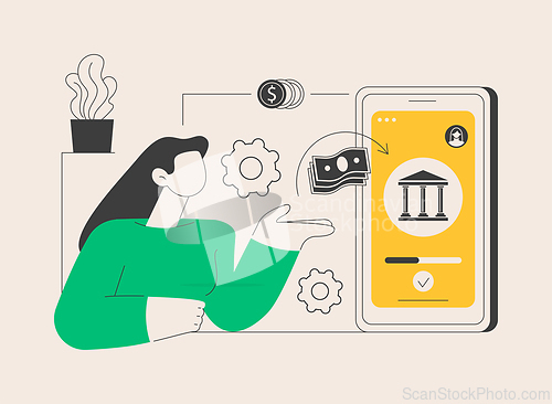 Image of Pay a balance owed abstract concept vector illustration.