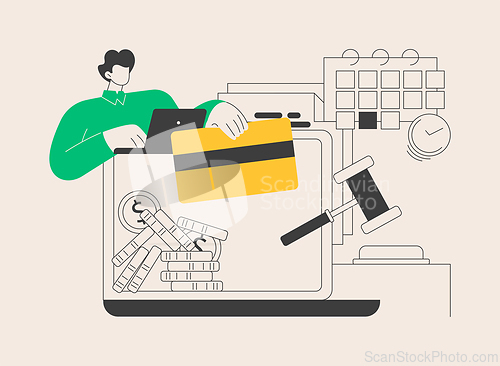 Image of Pay penalties abstract concept vector illustration.