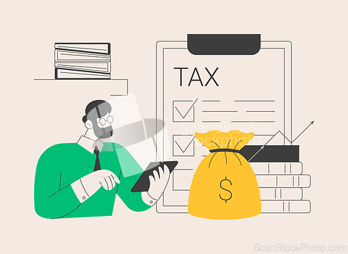 Image of Taxable income abstract concept vector illustration.