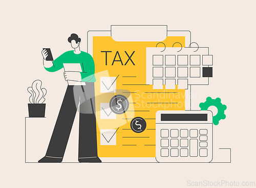 Image of Tax year abstract concept vector illustration.