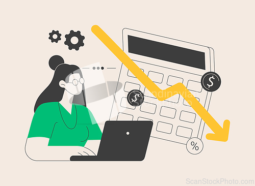 Image of Calculating loss abstract concept vector illustration.