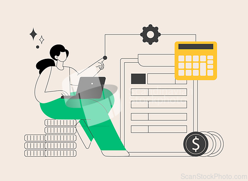 Image of Net income calculating abstract concept vector illustration.