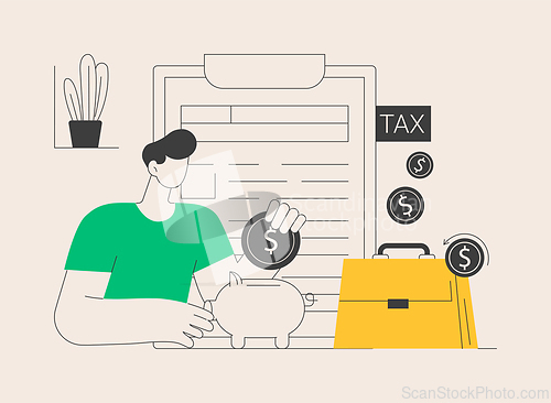 Image of Corporation income tax returns abstract concept vector illustration.