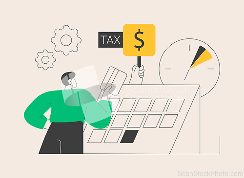 Image of Tax payment deadline abstract concept vector illustration.