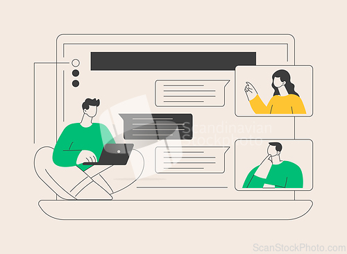 Image of Internet forum abstract concept vector illustration.