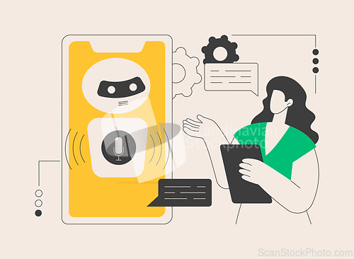 Image of Chatbot voice controlled virtual assistant abstract concept vector illustration.