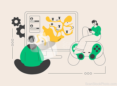 Image of Multiplayer online battle arena abstract concept vector illustration.