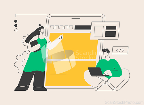 Image of Microsite development abstract concept vector illustration.