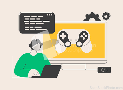 Image of Computer games development abstract concept vector illustration.