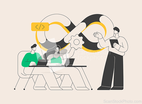 Image of DevOps team abstract concept vector illustration.