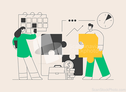 Image of Project delivery abstract concept vector illustration.