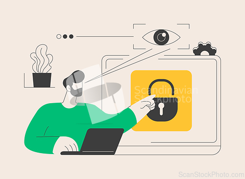Image of Eye tracking technology abstract concept vector illustration.