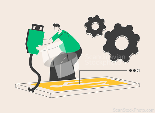 Image of USB connection abstract concept vector illustration.