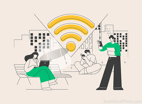 Image of Wi-fi connection abstract concept vector illustration.