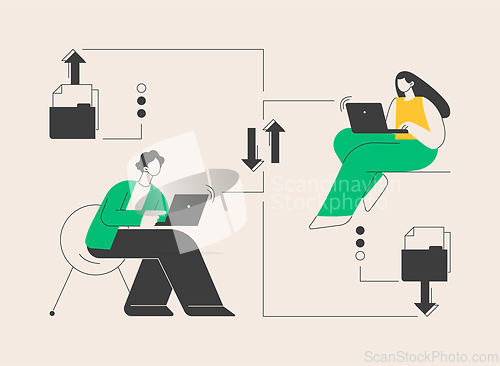 Image of Wireless device connection abstract concept vector illustration.