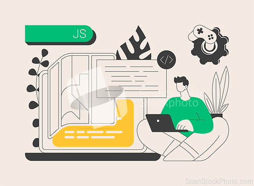 Image of JavaScript abstract concept vector illustration.