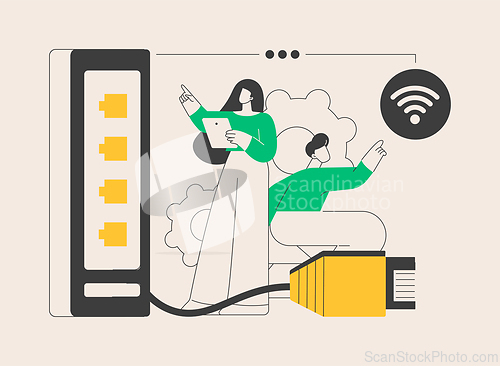 Image of Ethernet connection abstract concept vector illustration.