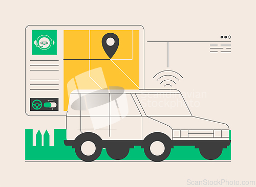 Image of Autonomous driving abstract concept vector illustration.