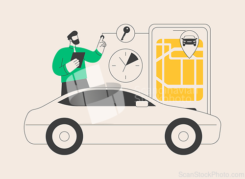 Image of Carsharing service abstract concept vector illustration.