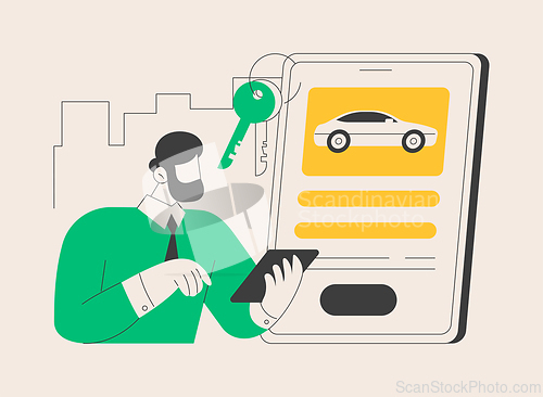 Image of Rental car service abstract concept vector illustration.