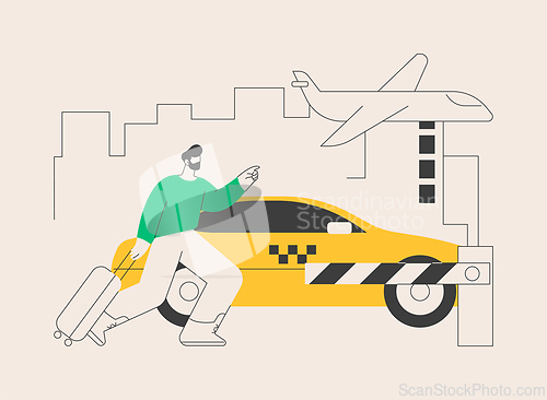 Image of Taxi transfer abstract concept vector illustration.