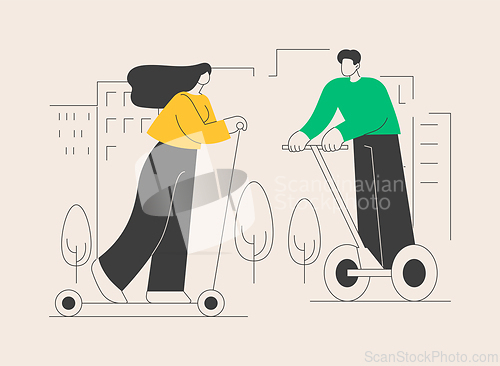 Image of Personal electric transport abstract concept vector illustration.