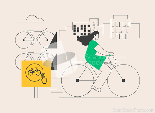 Image of Bike sharing abstract concept vector illustration.