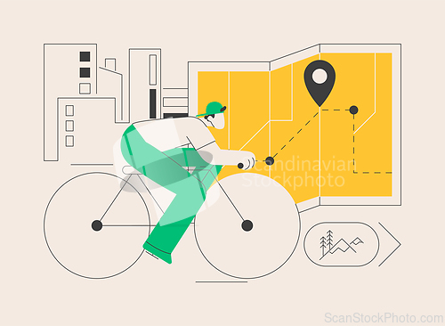 Image of Bike paths network abstract concept vector illustration.