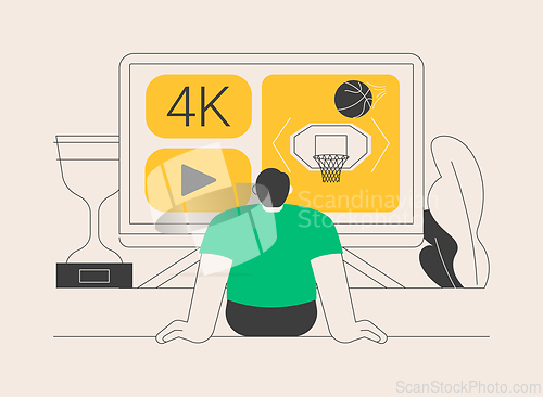 Image of UHD smart TV abstract concept vector illustration.