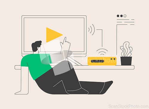Image of Smart TV box abstract concept vector illustration.