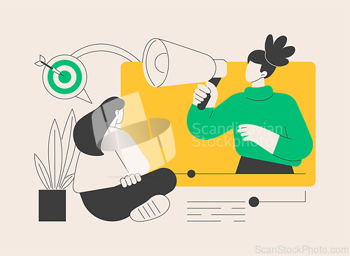 Image of Addressable TV advertising abstract concept vector illustration.