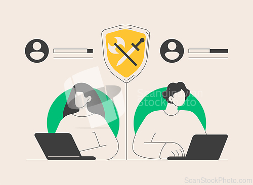 Image of MMORPG abstract concept vector illustration.