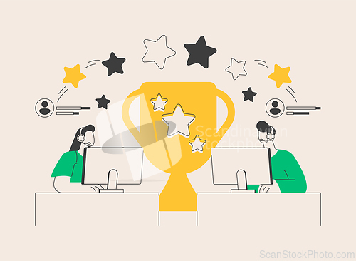 Image of E-sport tournament abstract concept vector illustration.