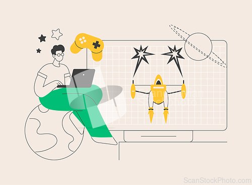 Image of Action game abstract concept vector illustration.
