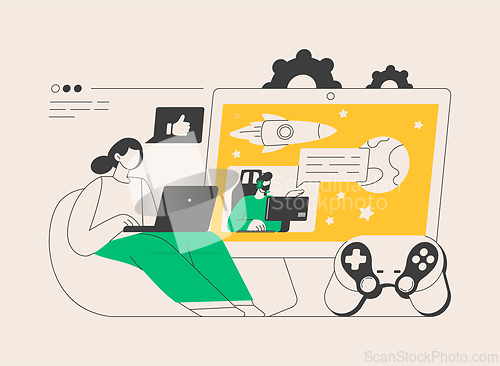 Image of Video game walkthrough abstract concept vector illustration.