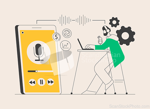 Image of Podcast content abstract concept vector illustration.