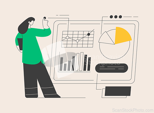 Image of Data driven business model abstract concept vector illustration.