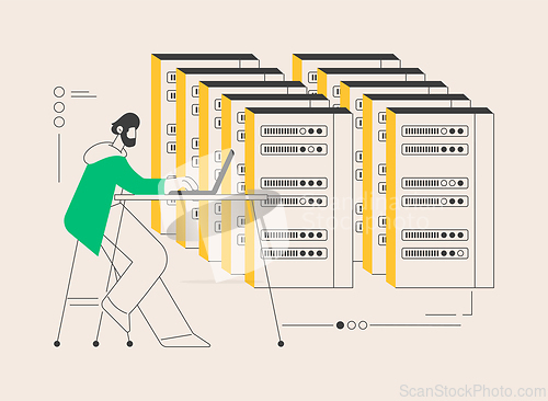 Image of Data center abstract concept vector illustration.