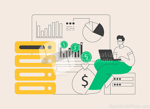 Image of Data monetization abstract concept vector illustration.