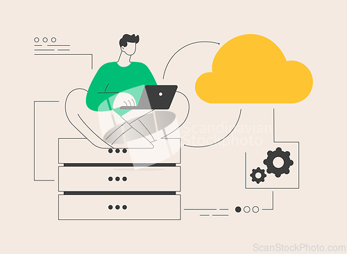 Image of Backup server abstract concept vector illustration.