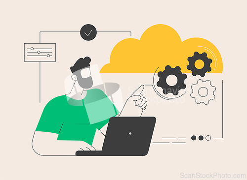 Image of Cloud based engine abstract concept vector illustration.