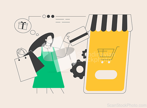 Image of Online shopping abstract concept vector illustration.