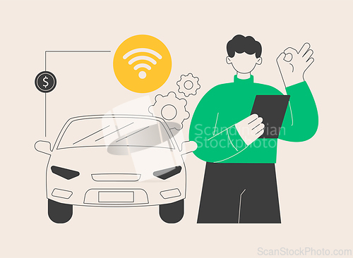 Image of In vehicle payments abstract concept vector illustration.