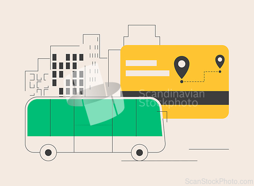 Image of Public transport travel pass card abstract concept vector illustration.