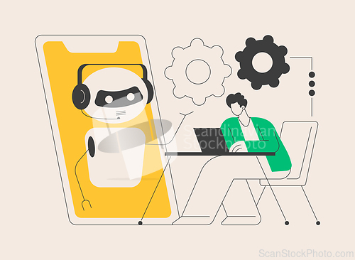 Image of Chatbot development platform abstract concept vector illustration.
