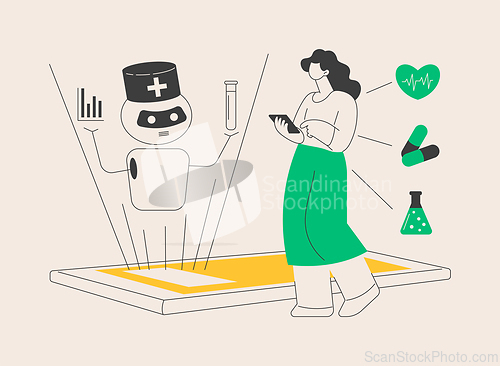 Image of Chatbot in healthcare abstract concept vector illustration.