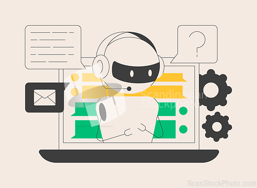 Image of Chatbot Artificial Intelligence abstract concept vector illustration.